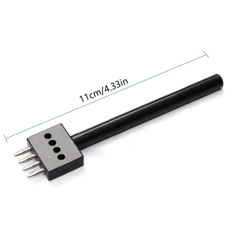 2/4/6 Prong Punch Black Leather Prong Punch Tool 4mm 5mm Lacing Stitching Punches Round Hole Prongs for Leathercraft