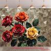 2D Modern Polygonal Rose Bouquet Photo Booth Background