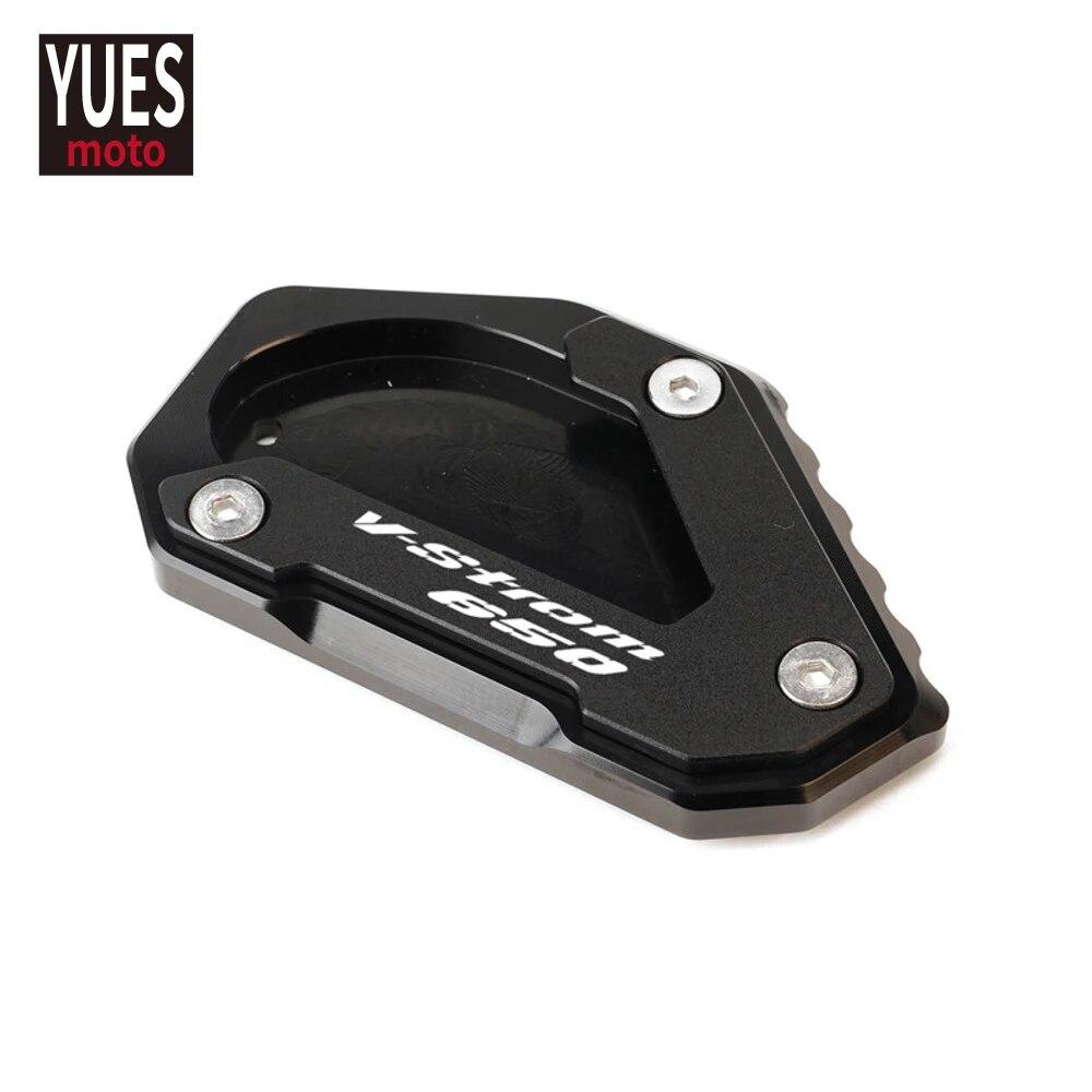 Motorcycle Accessories Aluminum Black Side Kickstand Stand Extension Enlarger For Suzuki DL650 V Strom Vstrom 650 XT 2004-2022
