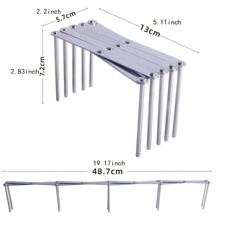 Suport telescopic din oțel inoxidabil, 1 bucată, pliabil pentru depozitare vase, suport multifuncțional pentru depozitare cu capac pentru oală