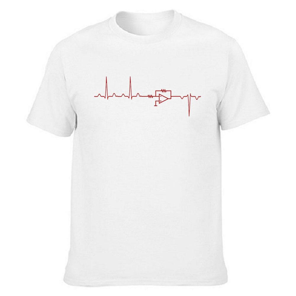 Electrical Engineering Heartbeat Funny T Shirts Graphic Streetwear Short Sleeve O-Neck Harajuku  T-shirt Mens Clothing