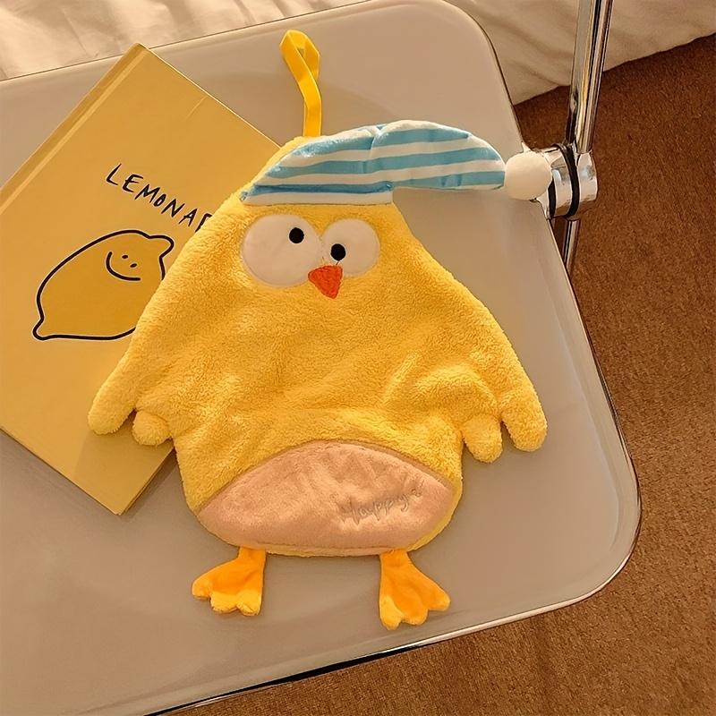 Entzückendes schlafendes kleines gelbes Küken Korallenfleece Handtuch mit zufälliger Farbe rundem Haken