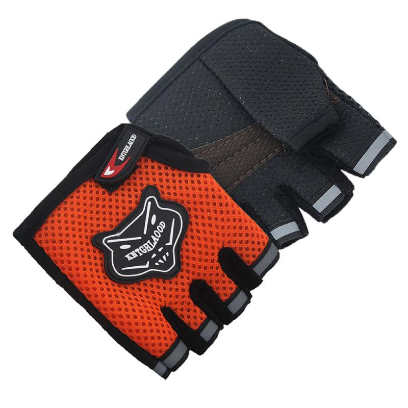 Summer Breathable Mesh Half Finger Cycling Gloves With Fox Head Design For Men And Women