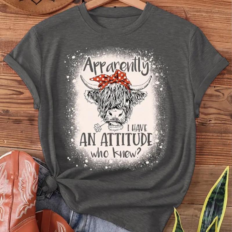 Fashion Women Yak Letter Tiger Print T Shirt Funny Casual O-neck Short Sleeves T-shirt Summer Female Tee Shirt