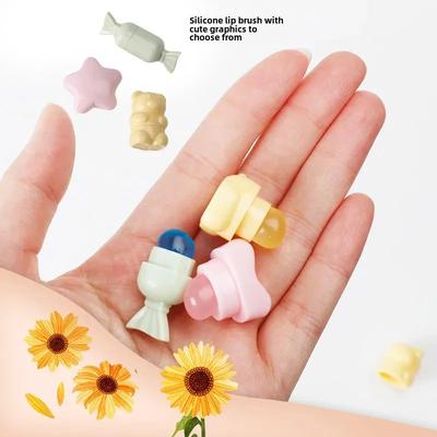 Mini pinceau à lèvres en silicone: Outil portable pour estomper et dissimuler les imperfections, idéal pour appliquer du rouge à lèvres, du glaçage et du masque à lèvres.