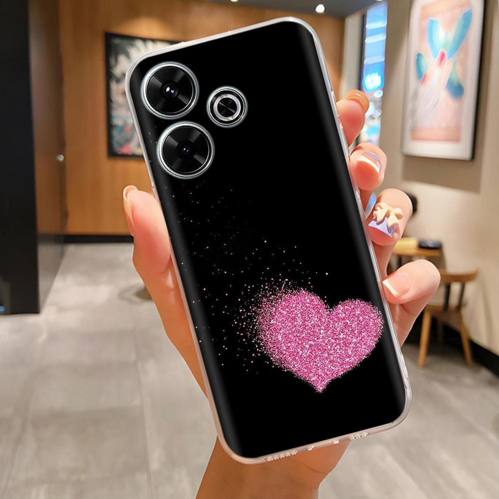 For Poco M6 4G Case for Xiaomi PocoM6 4G Cute Printed Silicone Clear Phone Cover For Poco M 6 Cases Flowers Para Fundas Coque