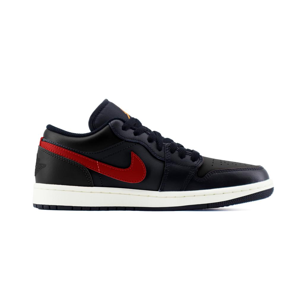Jordan Air Jordan 1 Cool Black Abrasion Resistant Low top Vintage Basketball Shoes Unisex Black Red 553558-081(Team1253-)