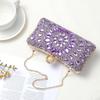 Uxcell Bolso de Noche para Mujer, Bolso de Mano Brillante con Pedrería de Cristal y Correa de Cadena, Morado Claro, para Bodas, Noches y Fines de Semana