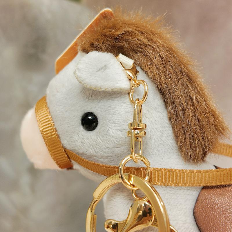 Stuffed Animal Horse Key Ring Horses Plush Cartoon Animal Giraffe Pendant Cute Pony Hanging Decor Donkey Small Doll