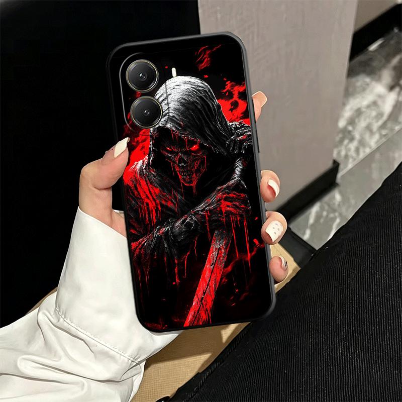 Death Grim Reaper Skull Scythe Soft Phone Case for Xiaomi Poco X5 X6 X7 X8 Pro Max X3 F7 F8 Ultra M8 M7 M6 M5 Redmi 15 15C 14C 1