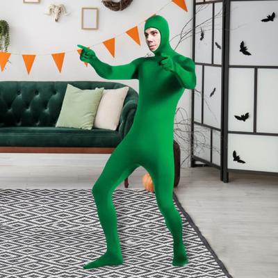 Stage Performance Jumpsuit with Zipper Closure Full Outfit Carnival Cosplay Skin Tight Jumpsuit Role-Playing Photography Studio Invisible Man Tights