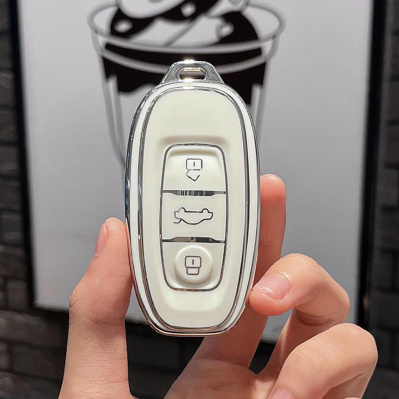 Car Dedicated Full-Cover Remote Control Protective Shell with Buckle for 2025 Hongqi E-QM5 – TPU Soft Gel Key Case Accessory