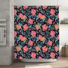 Fashionable Shower Curtain With Floral Print Perfect For Adding A Pop Of Color To Your Bathroom Decor