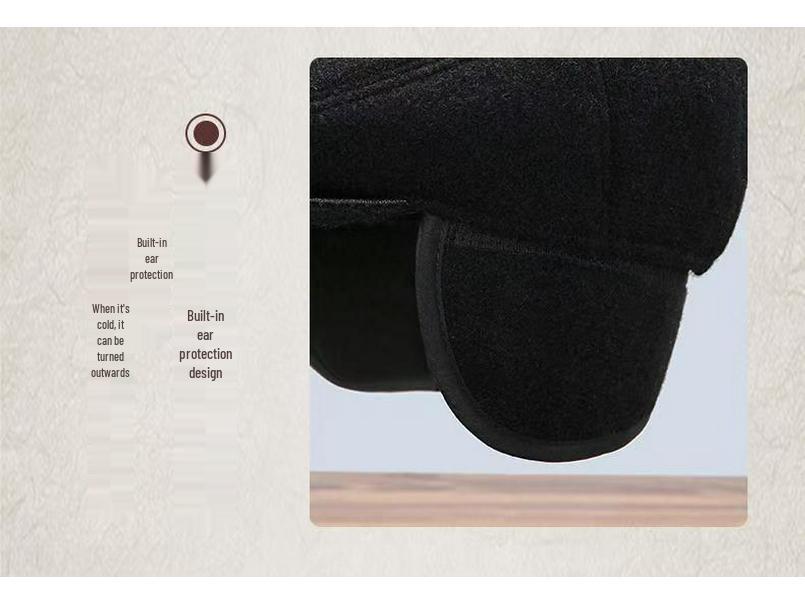 Men's Autumn & Winter Leather Beret - Warm Middle-Aged & Elderly Outdoor Fashion Cap