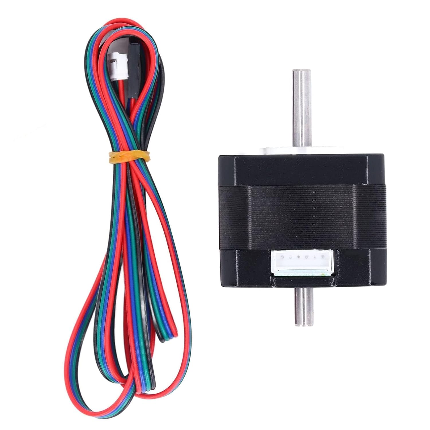 3D Printer 42 Stepper Motor, 2 Phase Bipolar 1.3A 0.3N·m Dual Output Shaft Stepper Motor 4 CNC Extruder Stepping Motor Extruder Gear Accessory with