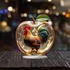 Landscape Pattern Apple Shape Table Ornaments 2D Flat Statue Decor Trendy Crafts Gifts  Home Decor
