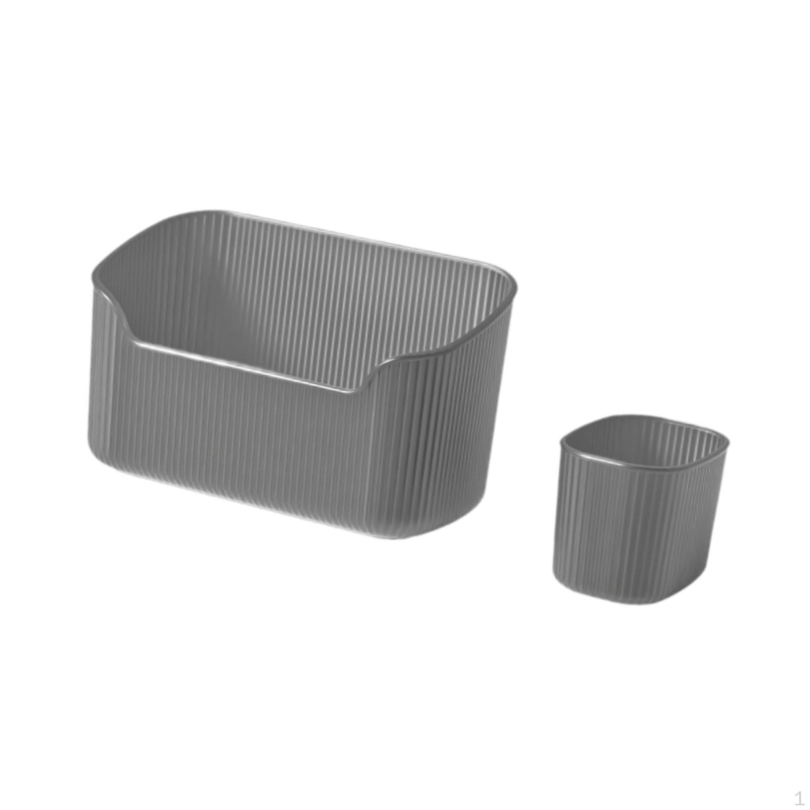 

2 Pieces Makeup Holder Tray, Cosmetic Storage Box, Elegant Display Case for Countertop чорний