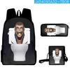 Skibidi Toilet Man Spoof Schoolbag Primary And Secondary School Backpack Satchel Pencil Bag Backpack Three-Piece Set