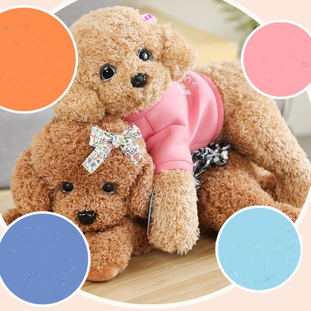Realistic Toy Poodle Plush Perfect as a Birthday Toy Poodle Animal Body Animal Kindergarten Entry Soft and Cute for Children and Sleeping Style 35cm