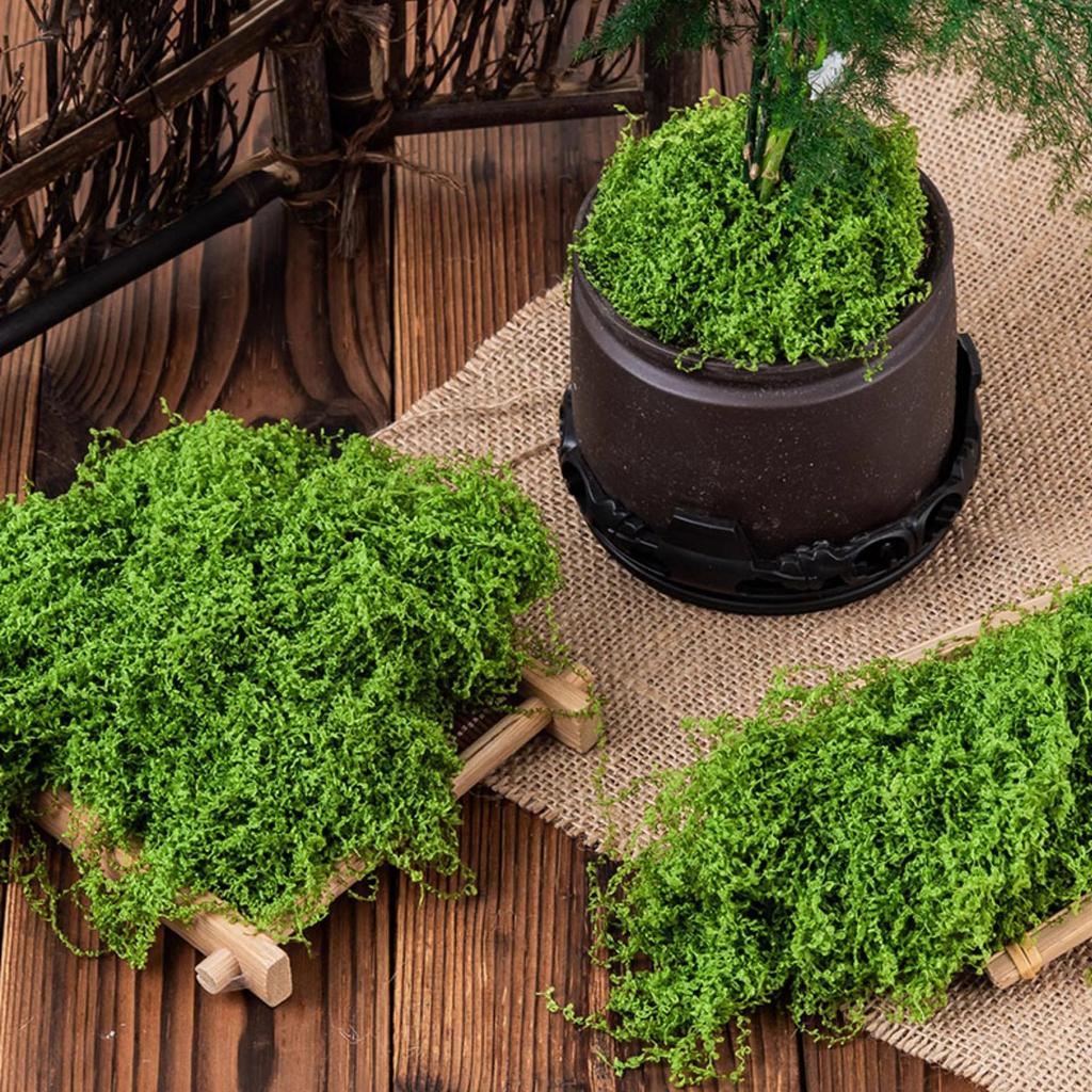 Künstliches grünes Moos für Topfpflanzen, Basteln, 150 g, künstliches Moos für Tischdekorationen, Hochzeiten, Weihnachtsdekorationen
