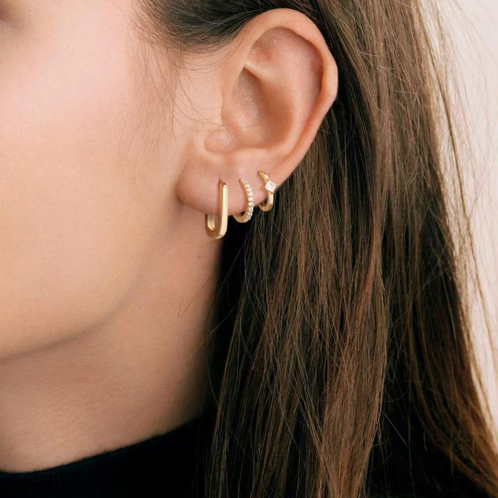 Minimalist Geometric U-Shaped Shiny Fashion Earrings