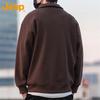 JEEP Men's American Retro Waffle Knit Polo Sweatshirt