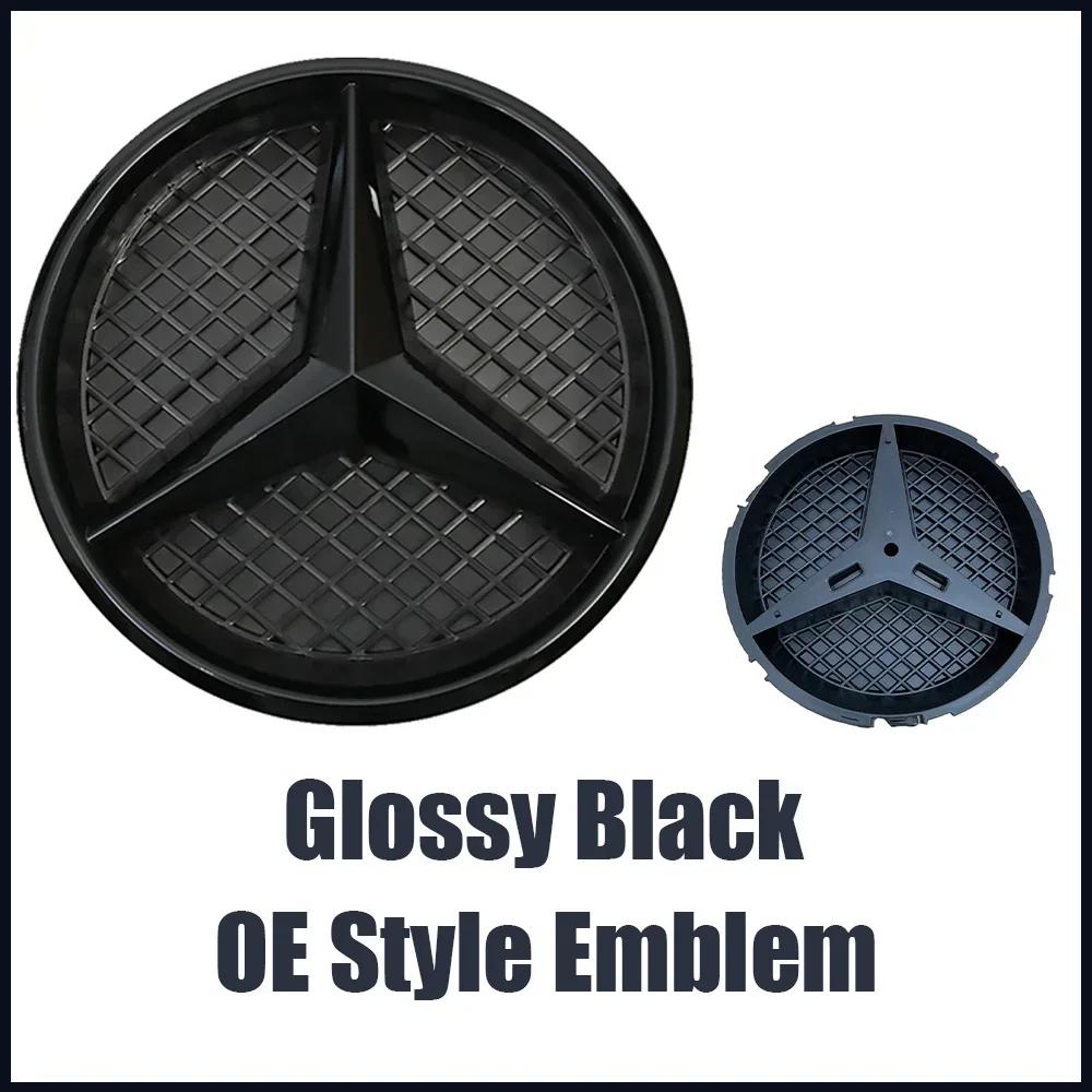 Per Mercedes Benz Classe A W176 2016-2018 A180 A200 A250 Argento e Nero Stile Effetto 3D Griglia Anteriore Emblema Stella Logo Badge