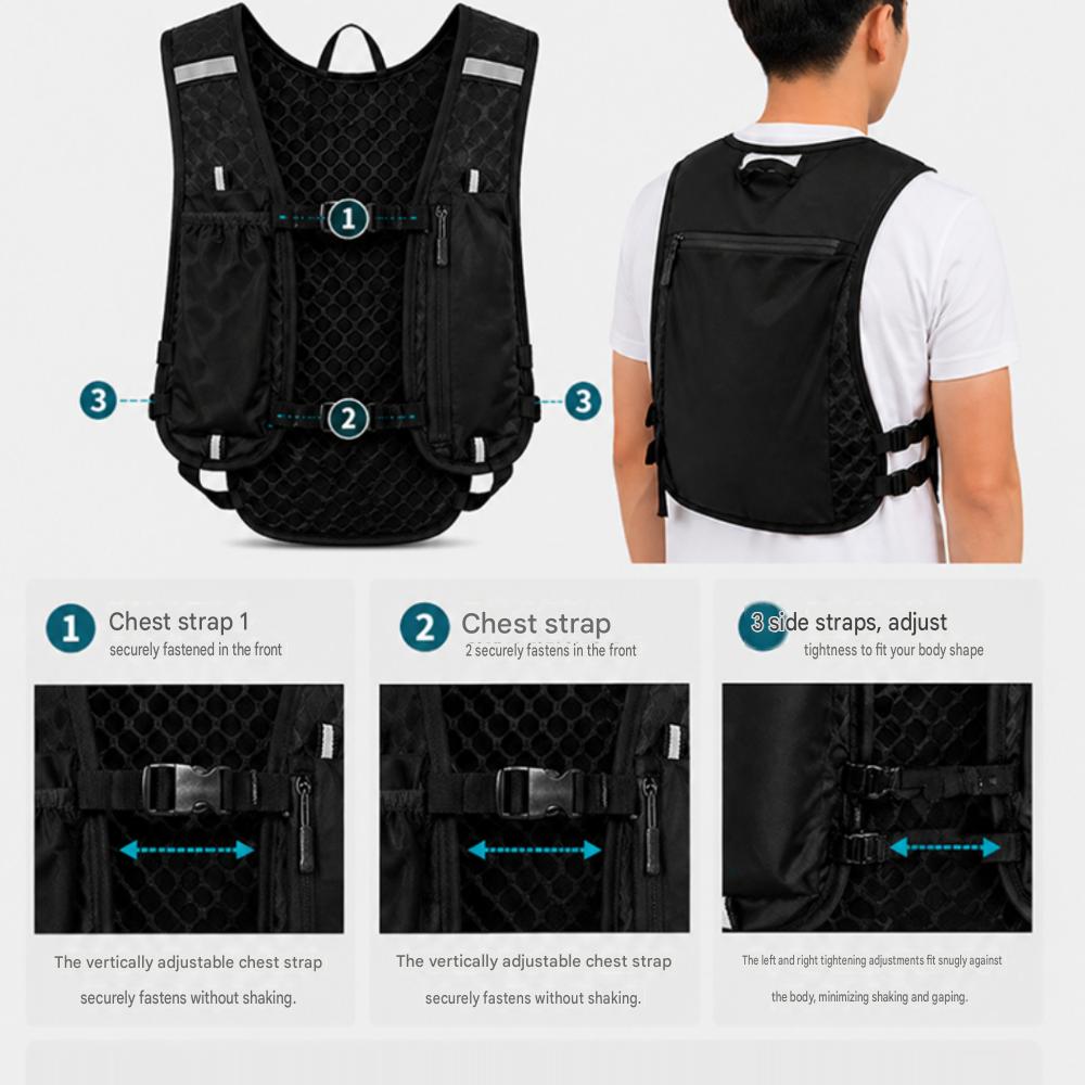 Chenimo Ultralight Static Running Vest Trail Running Backpack Water Bottle Phone Storage