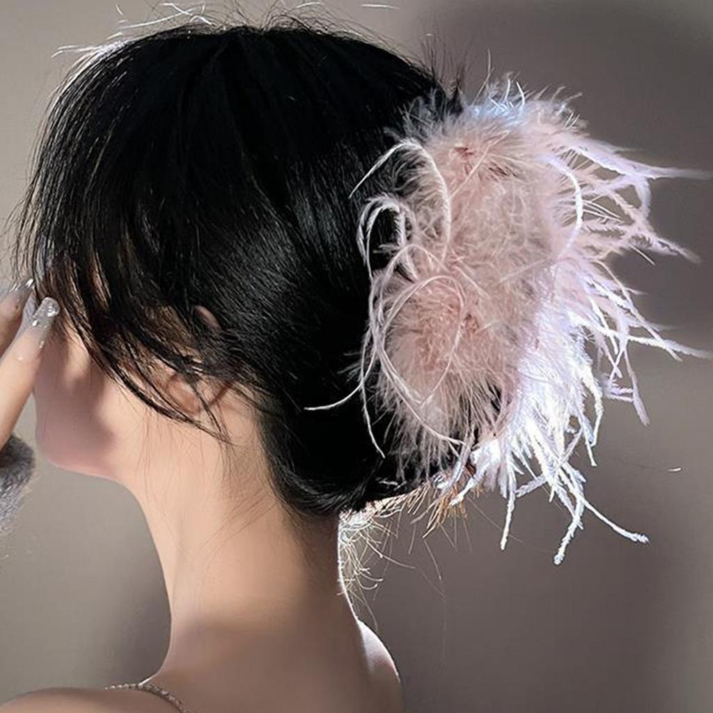 Hair Claw Clip Feather Theme Hair Claw Clamp Lovely 1920s Hair Holder Barrettes Strong Hold Hairpin for Girls