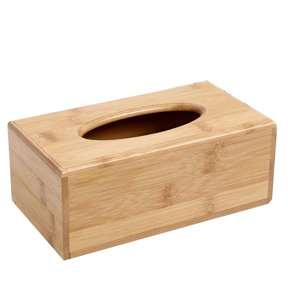 FLH Wooden Cubic Rectangular Tissue Storage Box Paper Case Home Hotel Napkin Holder