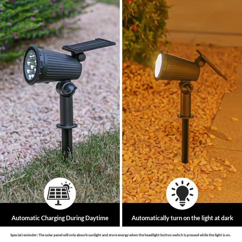 Solar Garden Spotlights Waterproof Adjustable Head Yard Lawn Landscape Lighting