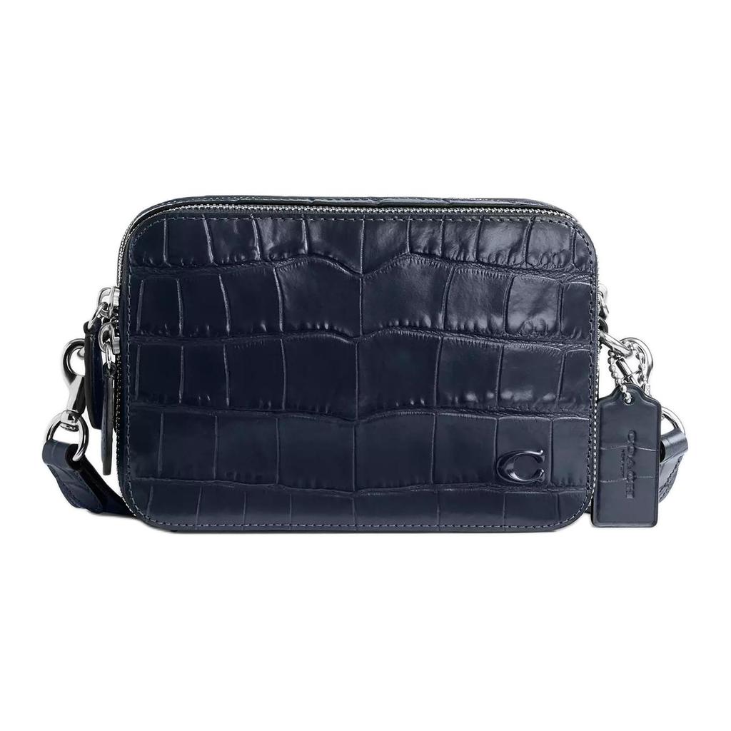 Coach Charter 19 Zipper Closure Detachable Shoulder Strap Crocodile Pattern Embossed Leather Messenger Bag Men Bags Deep-Navy CW431-DNA