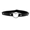 Heart Thigh Garter Belt - Faux Leather Leg Ring with Metal Heart Detail, Adjustable Gothic Punk Style for Women and Girls