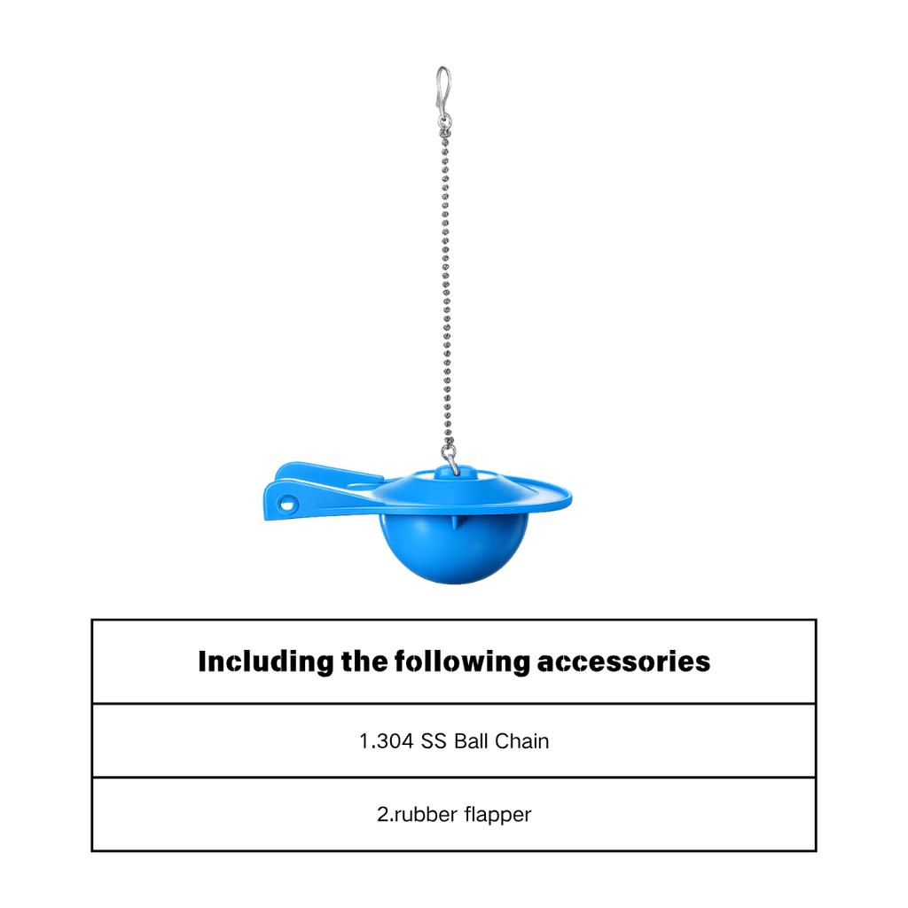 High Performance Water Saving Toilet Tank Flapper Pedal Flush Valve Stainless Steel Chain Flexible Seal Durable One Piece Design