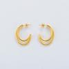 Summer Sweet Cool Micro-Inlaid Zircon Double-Layer Circle S925 Silver Needle Stud Earrings For Women'S Niche Design Classic And Easy To Match Earrings