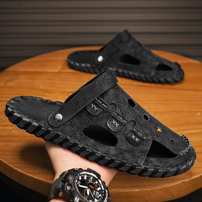 2024 Summer New Men's Sandals Fashion Comfort Beach Shoes Men's Baotou Shoes and Slippers Ventilate Anti Slip Sandals Slippers