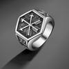 Men's Thai Silver Arrow Ring: Retro Punk Wide Band Open Thumb Ring