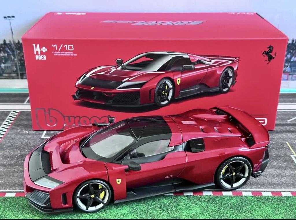 New In Stock Bburago 1:18 Ferrari F80 Signature Version Packaging Metal Red White Alloy Miniature Diecast Model Toys Gift