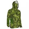 Mens Camo Fishing Shirt With Hood Face Cover Quick-Dry Breathable Long Sleeve Bass Outdoor Use