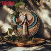 Egyptian Goddess Neith Round Metal Wall Art, Waterproof Tin Poster Home Decor
