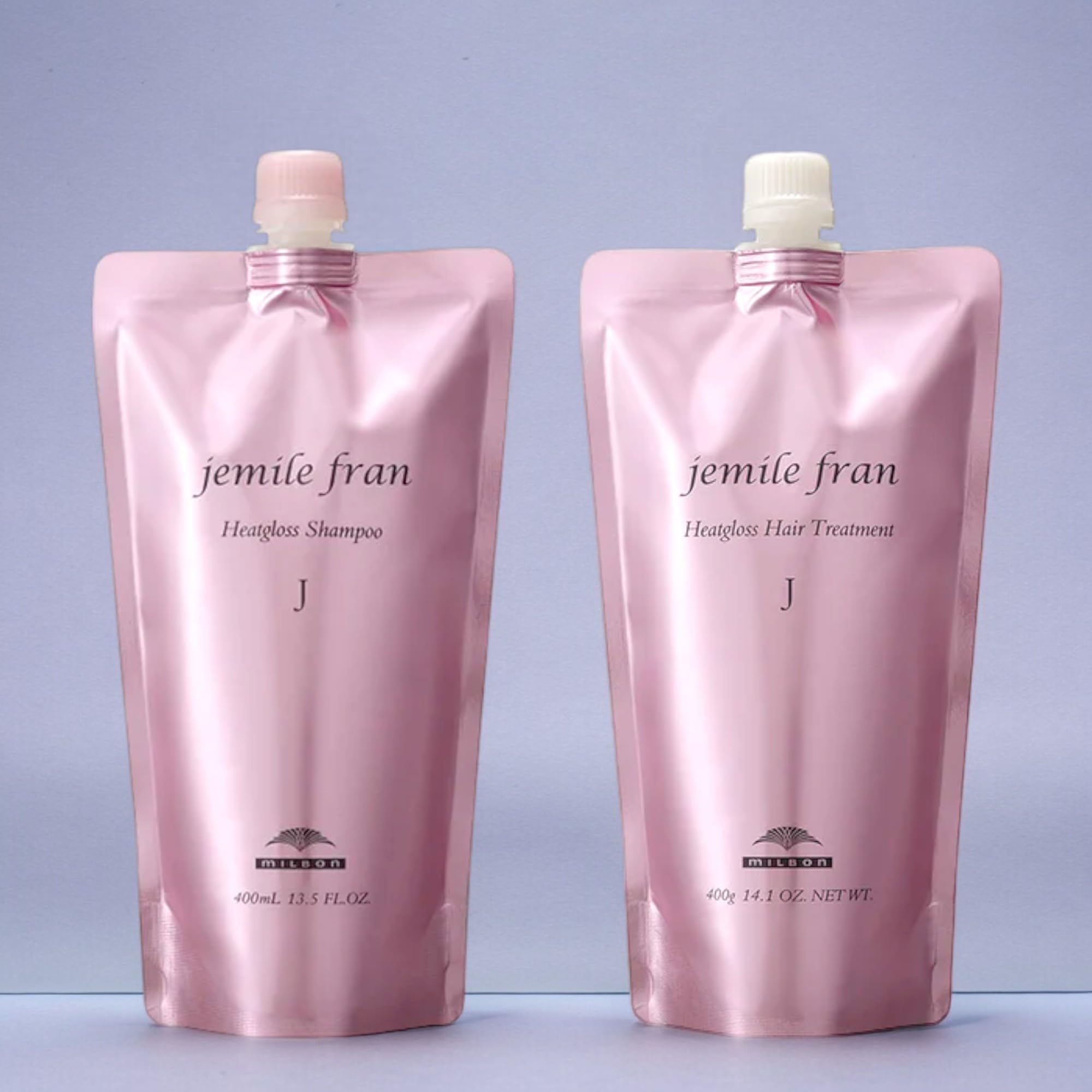 

[Refill Set] Milbon Jemile Fran Heat Gloss J Shampoo 400ml Treatment 400g