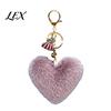 Plush Love Keychain Heart for Backpack, Fuzzy Keyring Decorative Bag Charm, Women Girls Handbags Accessory