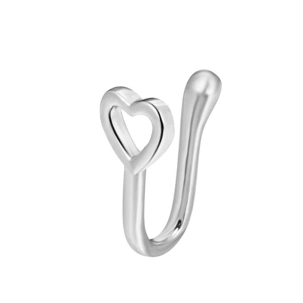 Non Perforated U-Shaped Nose Clip Copper Inlaid Zircon Star Shaped Heart Crown Nose Ring Nose Decoration Puncture Decoration