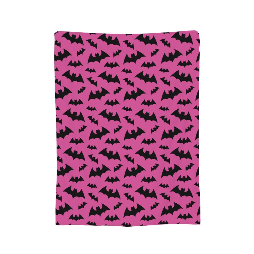 Cartoon Bat Halloween Gothic Blankets Fleece  Winter  Portable Lightweight Thin Throw Blanket for Bed Bedroom Rug Piece