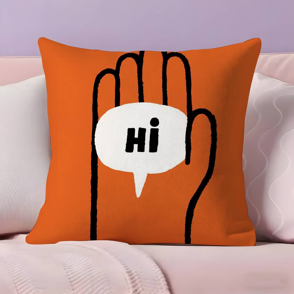 

J-Jean J-Jullien Art Pillow Case Pillowcase Ultra Soft Skin Friendly Fabric Cloud Like Comfort & Concealed Zipper 12x12Inch