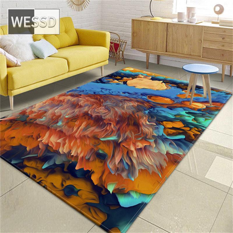 

Барвистий 3D-килим для вітальні Жовтий абстрактний живописний килимок Декорація спальні Нековзкий килимок для кухні Килимок для ванної кімнати 40x60cm 1pcs