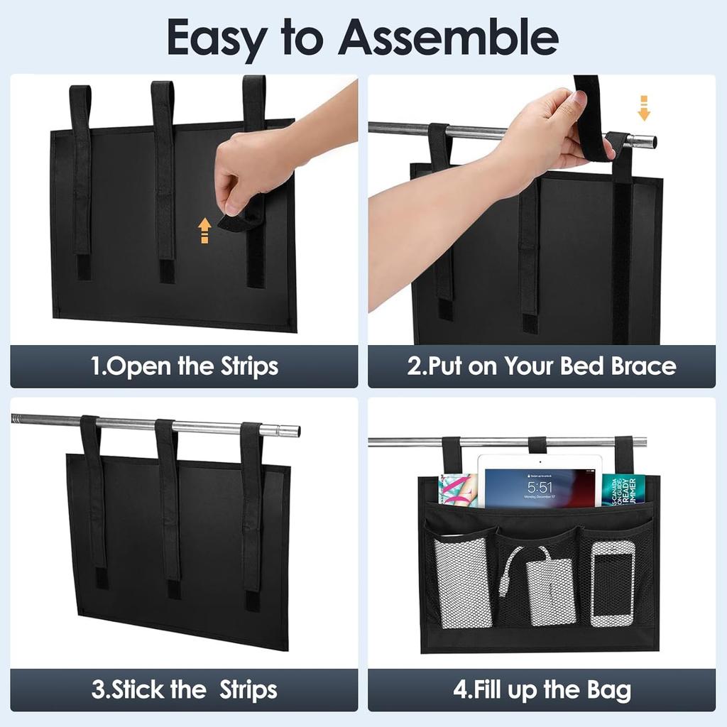 Bedside Caddy Storage Organizer, Hanging Storage Bag Pocket for Bunk/Hospital Beds,College Dorm Organizer for Remotes Phone,College Dorm,Camp,Baby