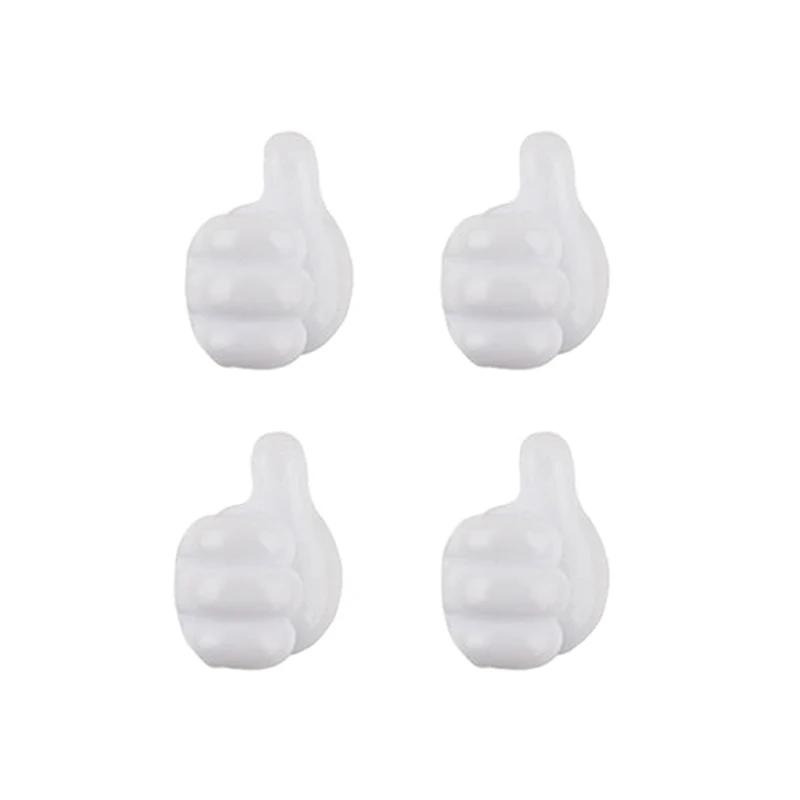 4Pcs Car Hand-shaped Hook Self-Adhesive Creative Silicone Thumb Strong Stickiness Without Leaving Mark Auto Accessories Interior