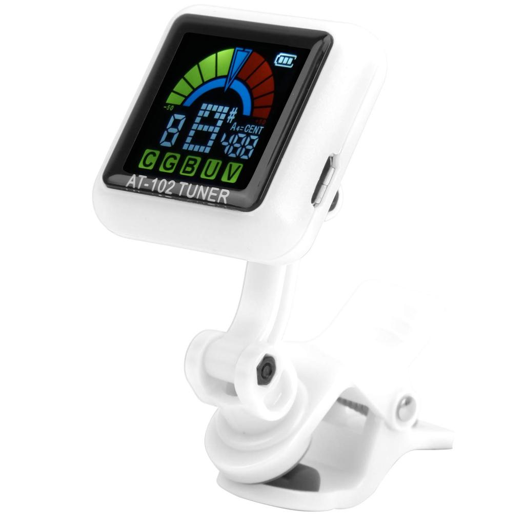 Walfront Aroma Guitar Clip-on Tuner AT-102, 12-Temperament Equal Temperament, USB Rechargeable, Built-in, ViolinUkulele Tuner with Charging Cable