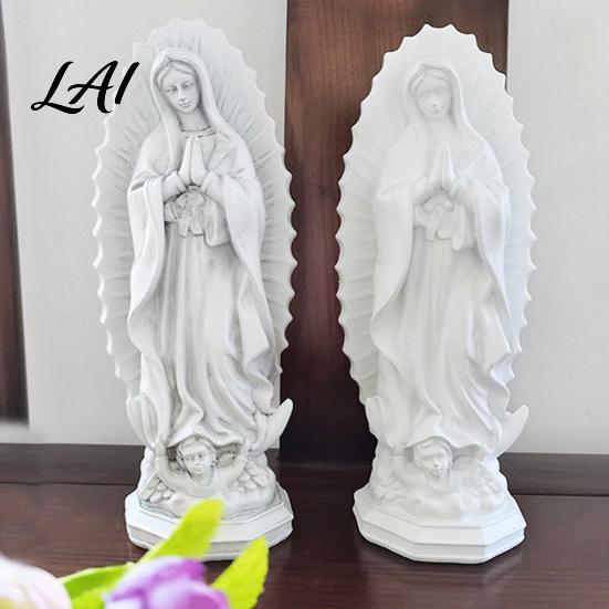 Artystyczna Ozdoba Stołowa Matka Boża z Guadalupe Statua Religijna Figurka Dziewicy Mary Rzeźba z Żywicy Egzotyczne Akcesoria do Domu Inspirująca